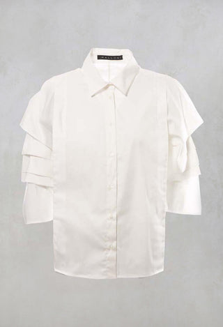 Shirt with Pleated Sleeves in Chianti Latte