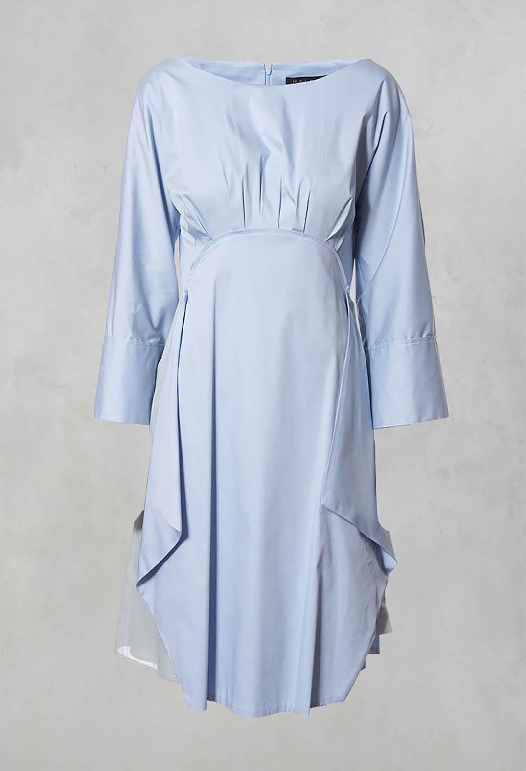 Double Layered Pleated Dress in Chianti Cielo