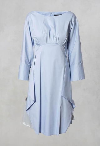 Double Layered Pleated Dress in Chianti Cielo