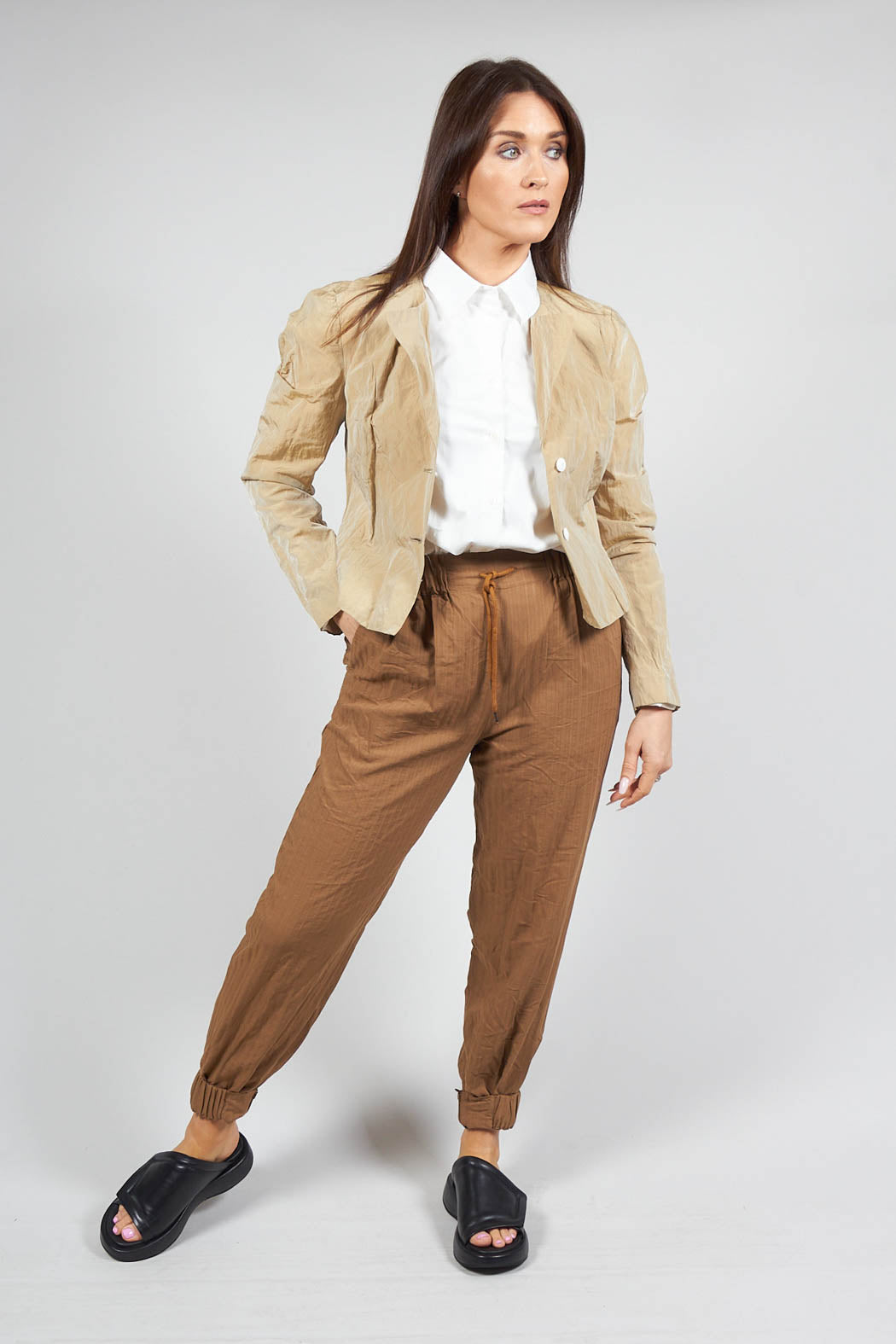 Slouch Jogger Style Trousers in Japanese Bronzo