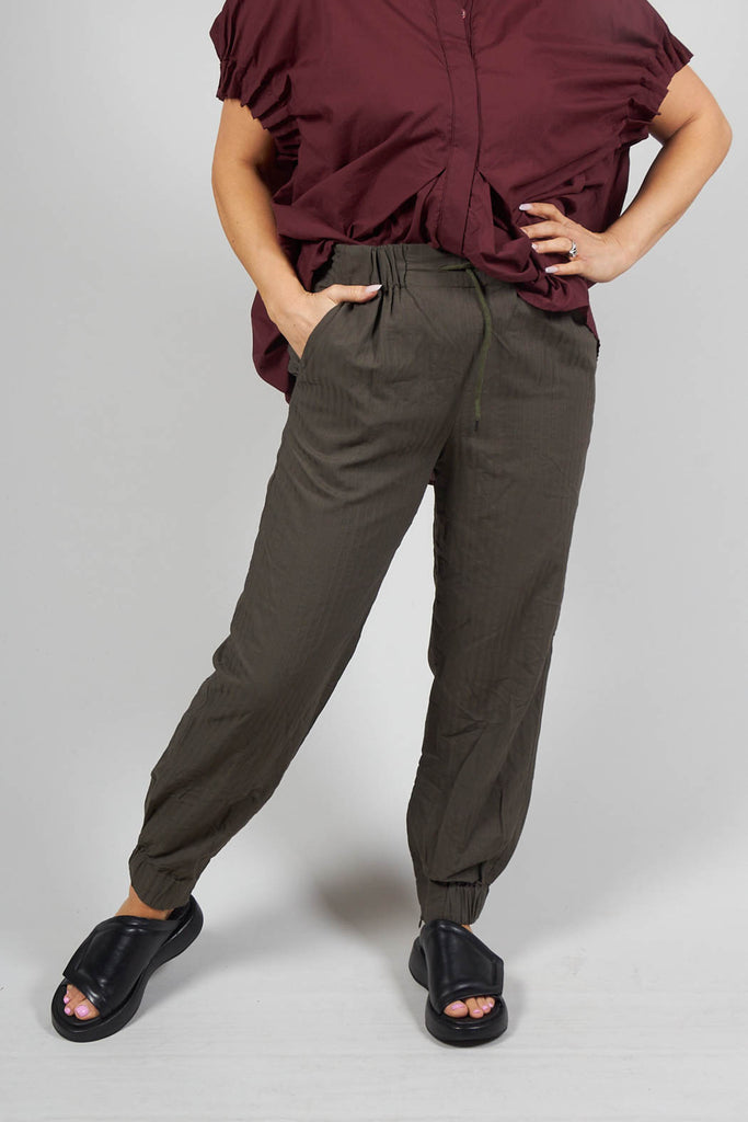 Slouch Jogger Style Trousers in Japanese Army
