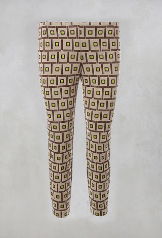 Printed Tailored Trousers in Naturale/Ollo/Brick