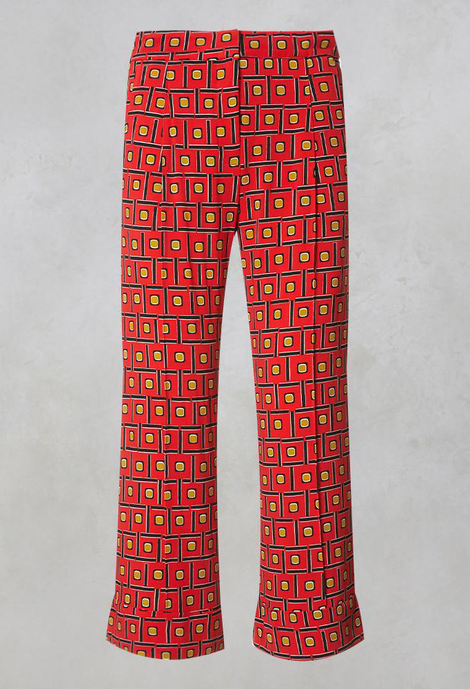 Printed Culottes in Rosso/Nero/B.Co