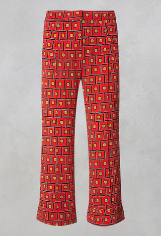 Printed Culottes in Rosso/Nero/B.Co