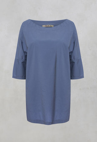 Verbena Relaxed Fit Top with Cowl Neck in Sky