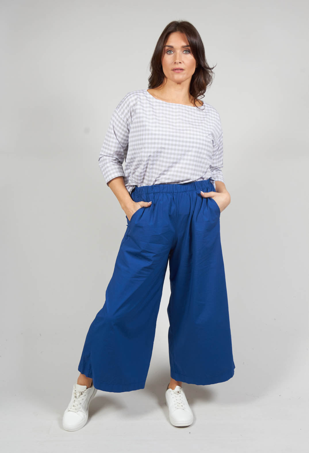 Wide Leg Trousers in indaco