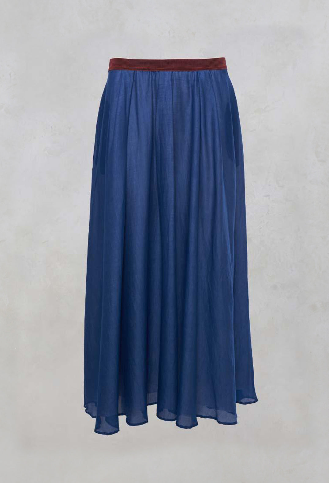 Layered Maxi Skirt with Contrast Waistband in Bluette