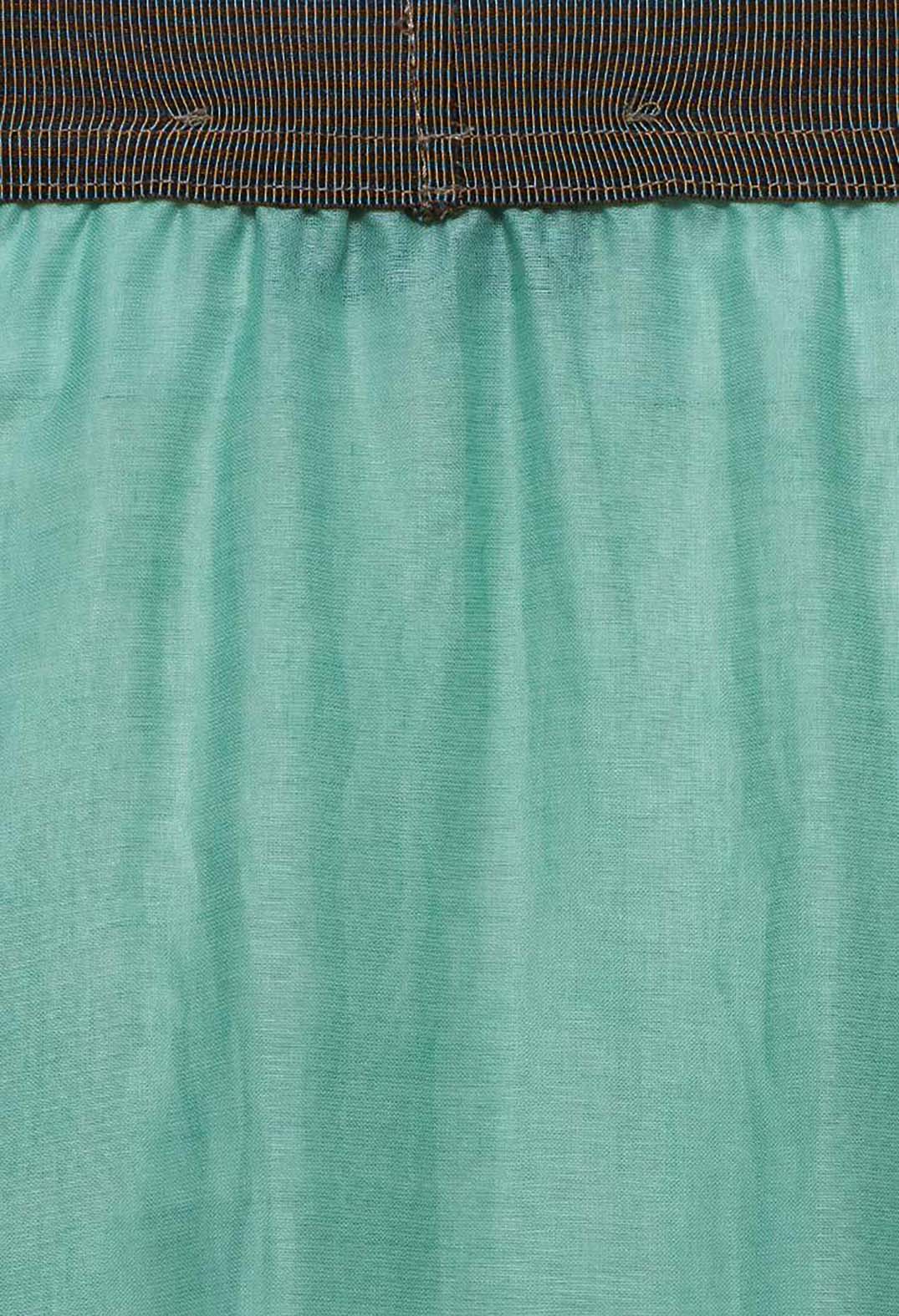 Layered Maxi Skirt with Contrast Waistband in Emerald