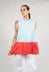 Sleeveless Colour Block Peplum Top in Atoll