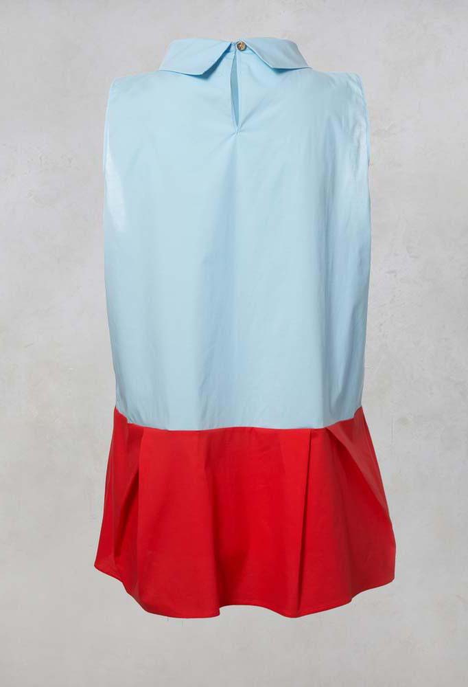 Sleeveless Colour Block Peplum Top in Atoll