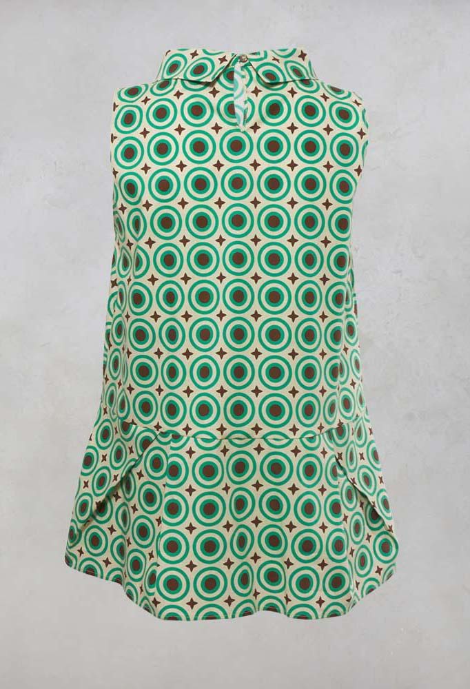 Sleeveless Printed High Neck Top in Menta