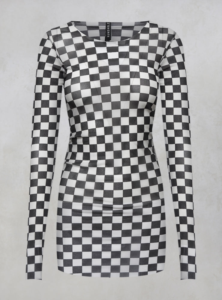 Sheer Stretchy Long Sleeved Top in Design 7