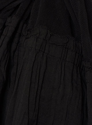 Sheer Patchwork Scarf with Piping Detail in Black