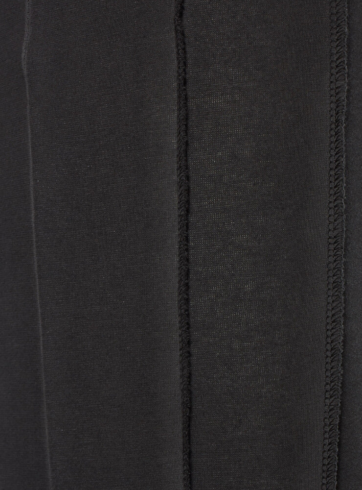 Ribbed Leggings with Raw Hem in Carbon