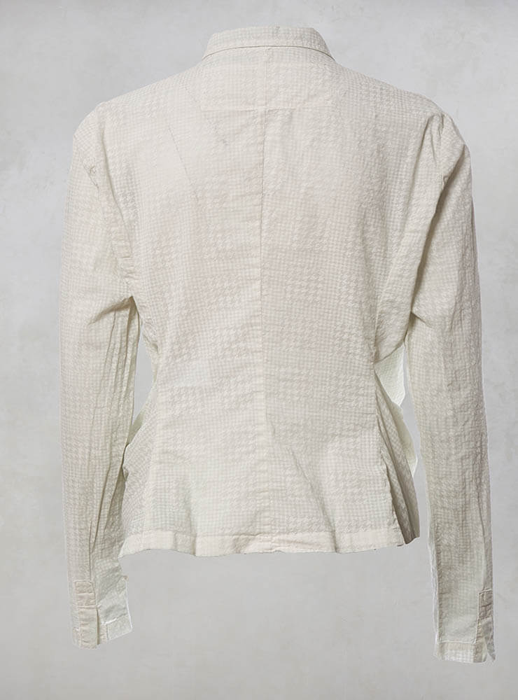 Shirt with Drawstring Front in Mint Print