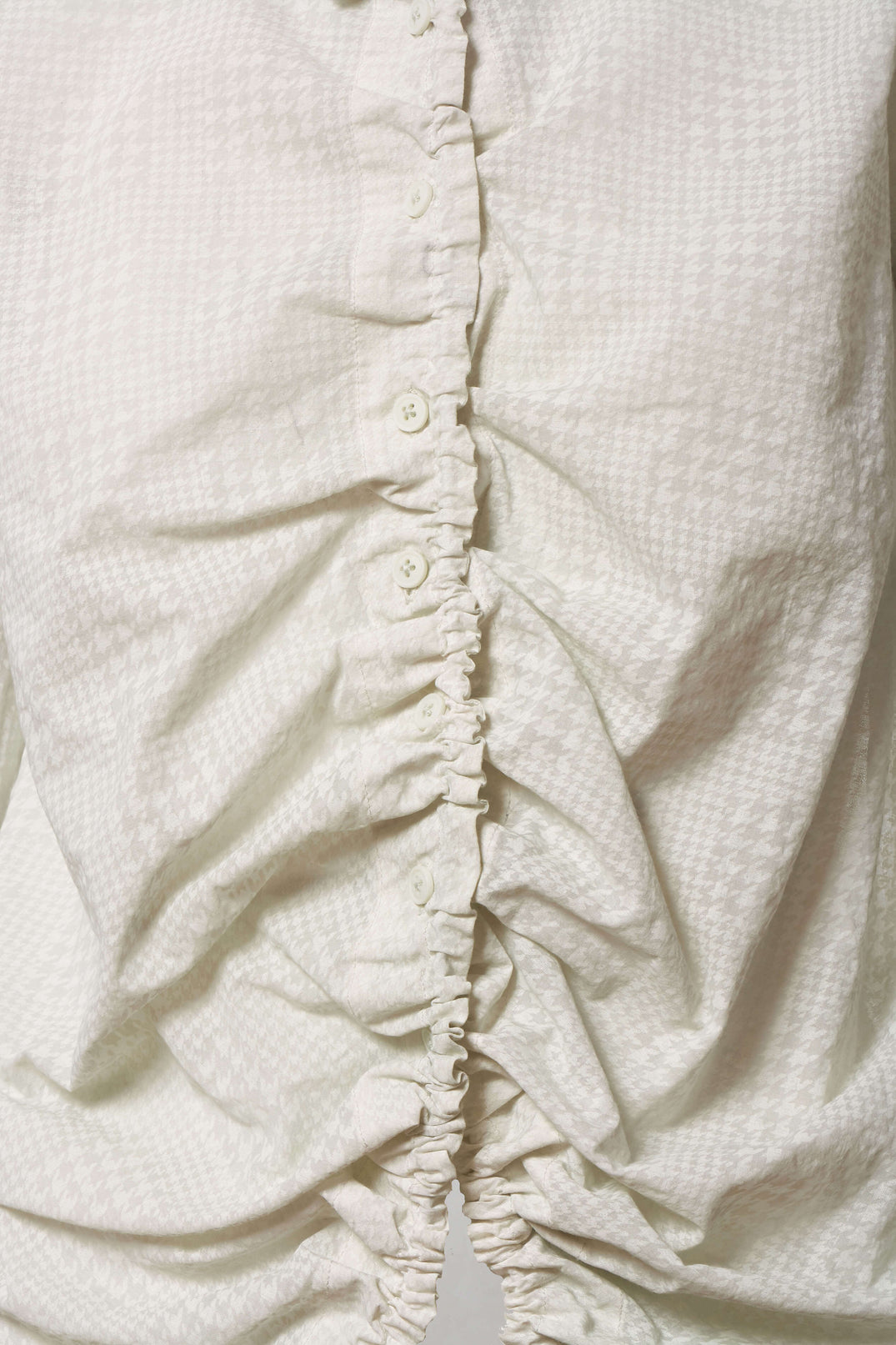 Shirt with Drawstring Front in Mint Print