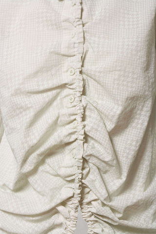 Shirt with Drawstring Front in Mint Print