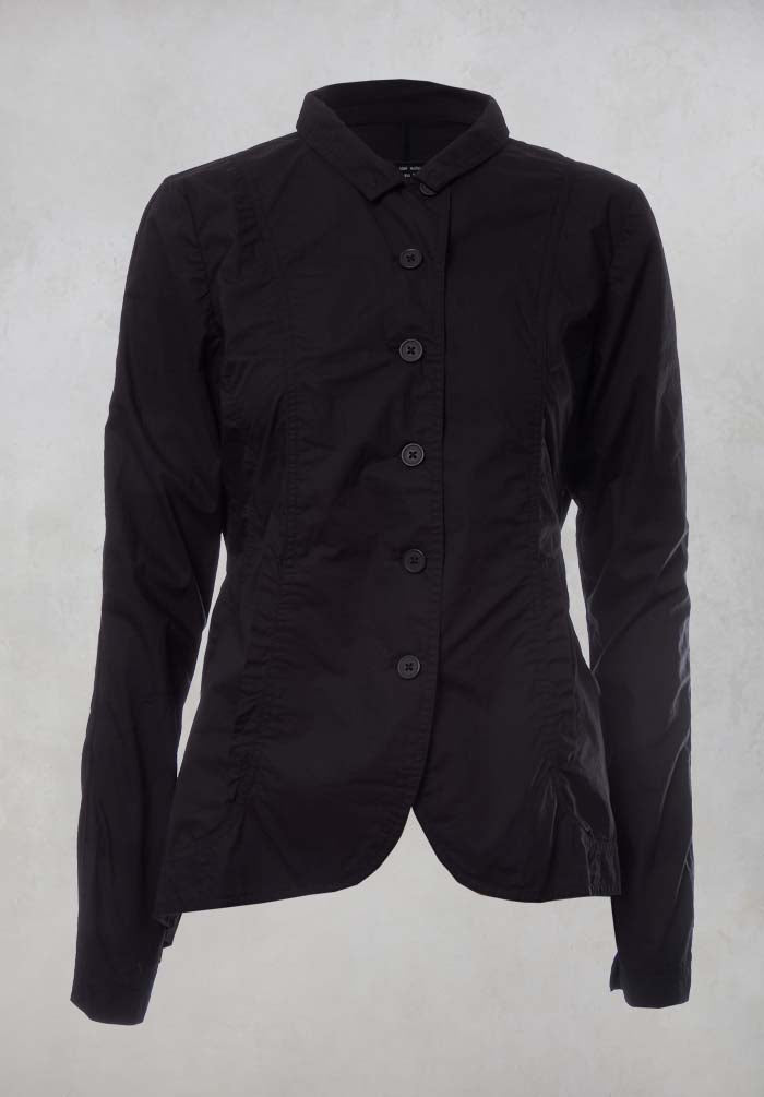 Panelled Jacket with Jersey Back in Black