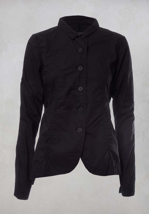 Panelled Jacket with Jersey Back in Black