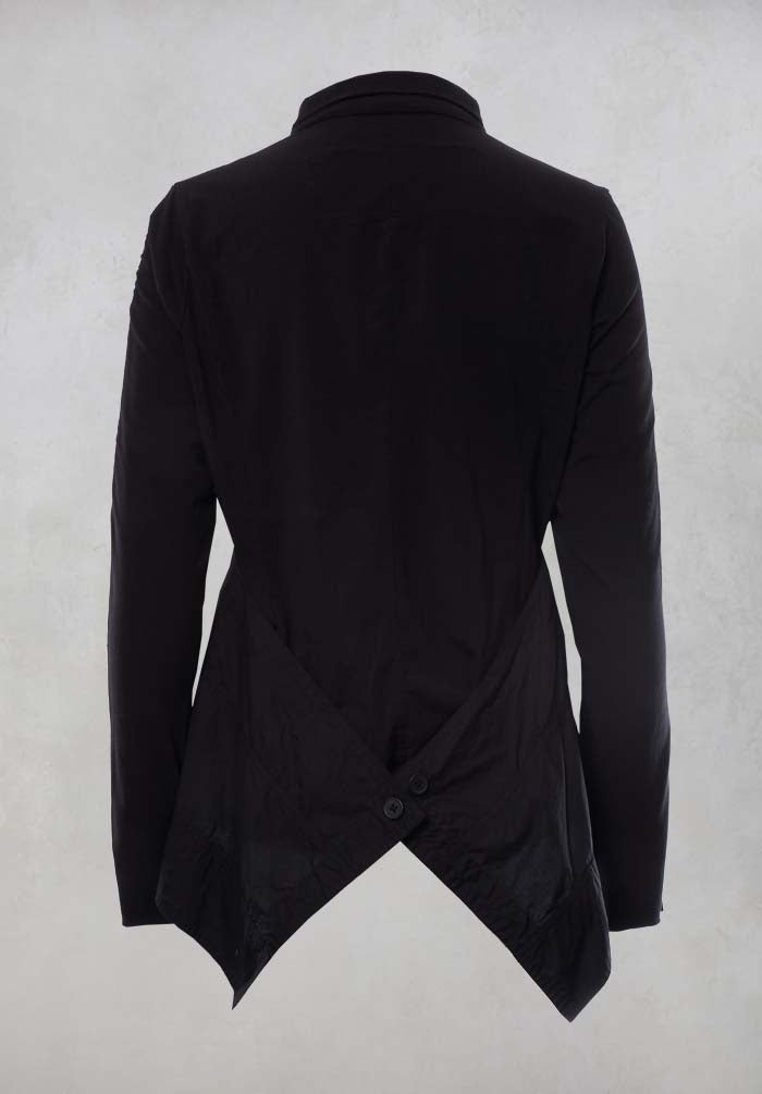 Panelled Jacket with Jersey Back in Black