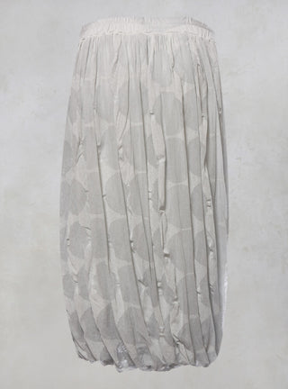 Tulip Shape Skirt with Elasticated Waistband in Grey Print