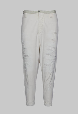 High Waisted Drop Crotch Trousers in Cream Original