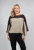 Cape Style Top with Cut Out Shoulder in Black / Beige