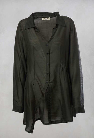 Sheer Shirt in Moss Green