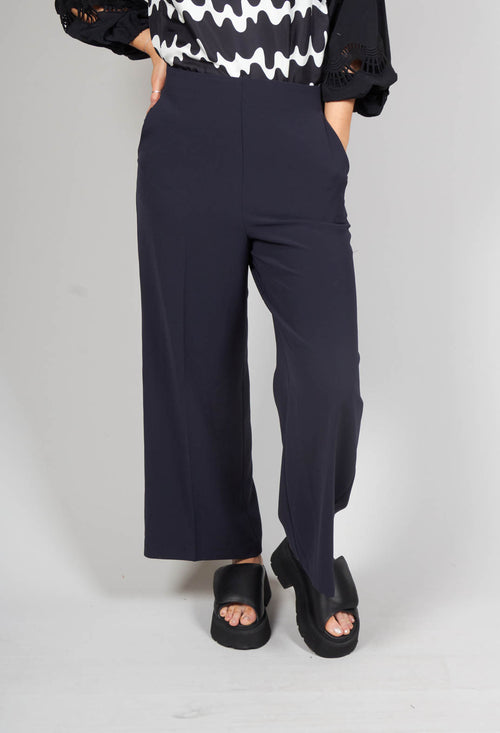 High Waisted Tailored Trousers in Navy