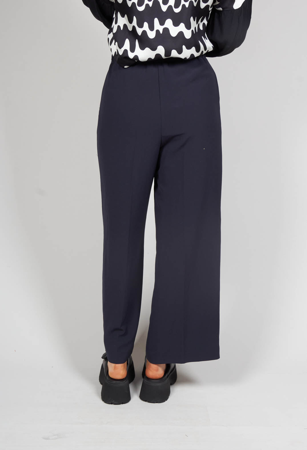 Beatrice B navy high waisted tailored trousers