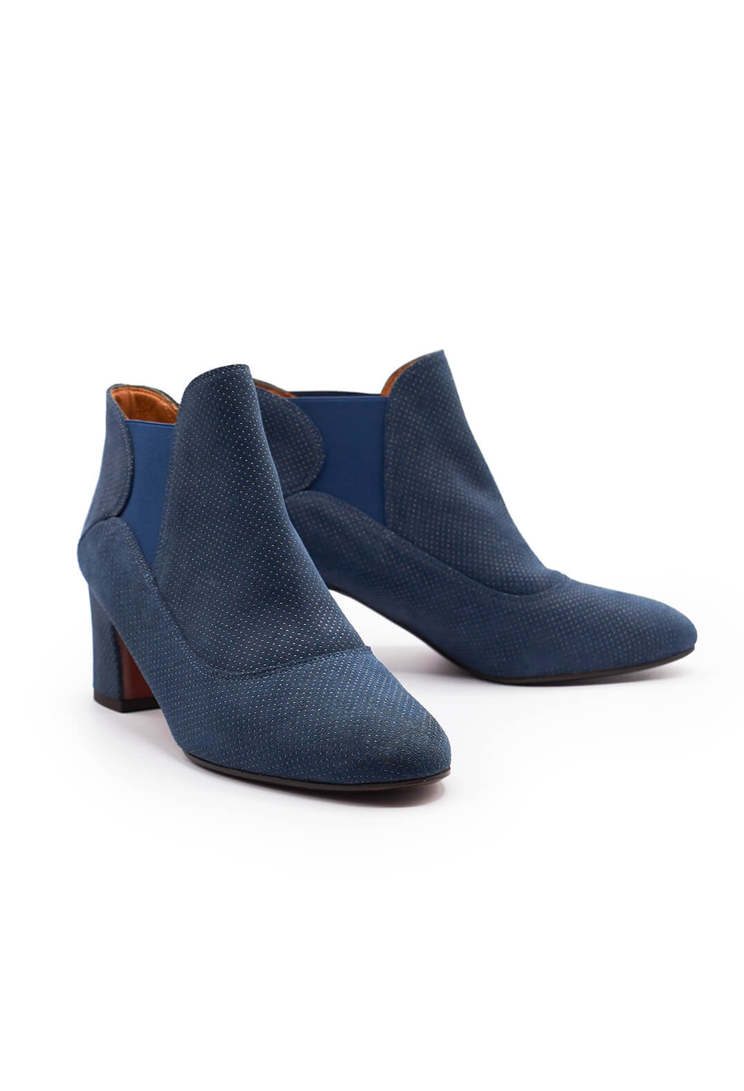 Heeled Ankle Boots in Galaxy Denim