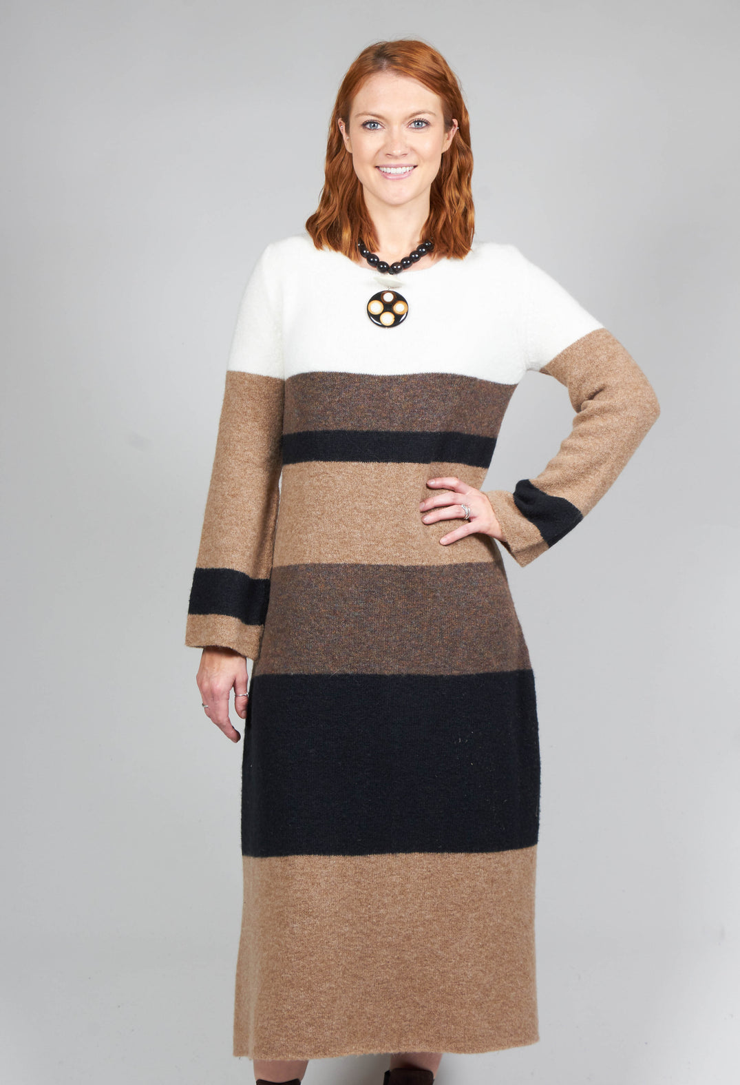 Midi Jumper Dress in Brown