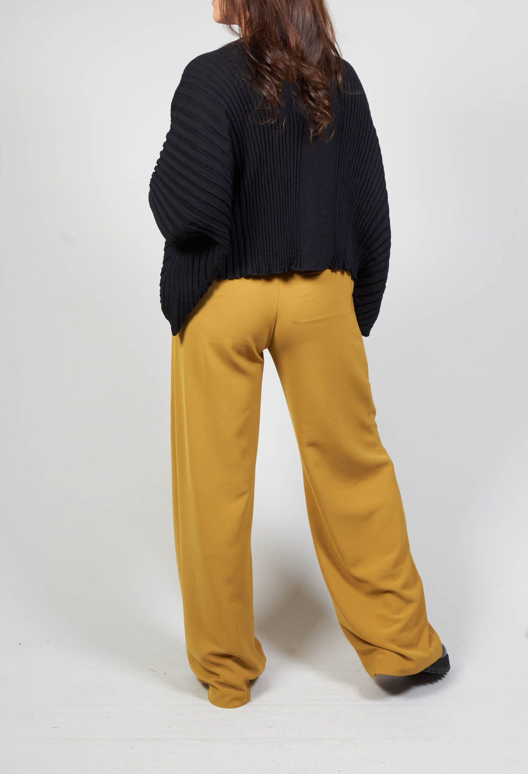 Pleated Straight Leg Trousers in Clesi Ochre