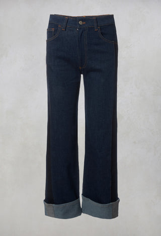 Wide Leg Denim Jeans in Aragonite Indigo