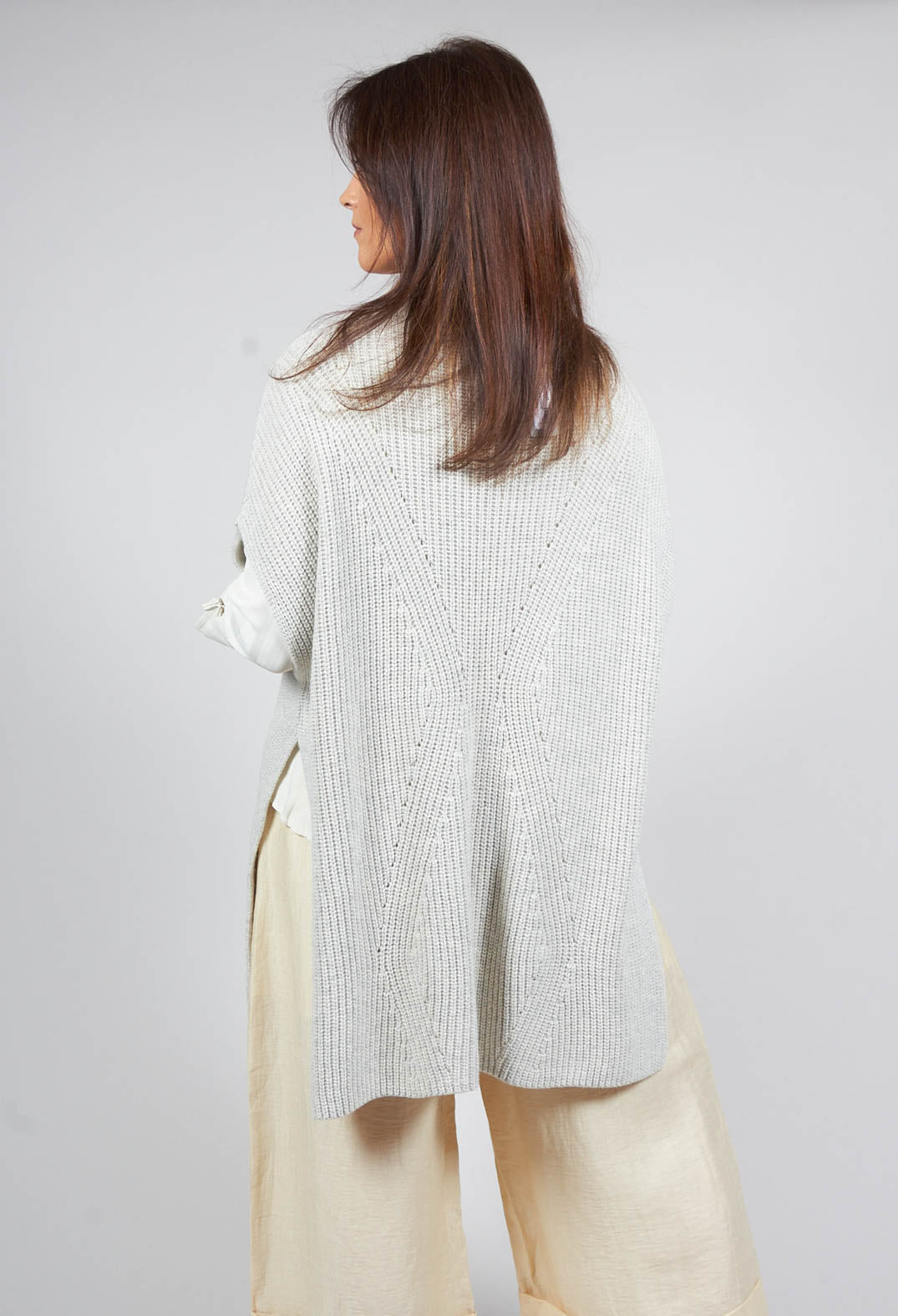 Sleeveless Chunky Jumper in Grafite Grey