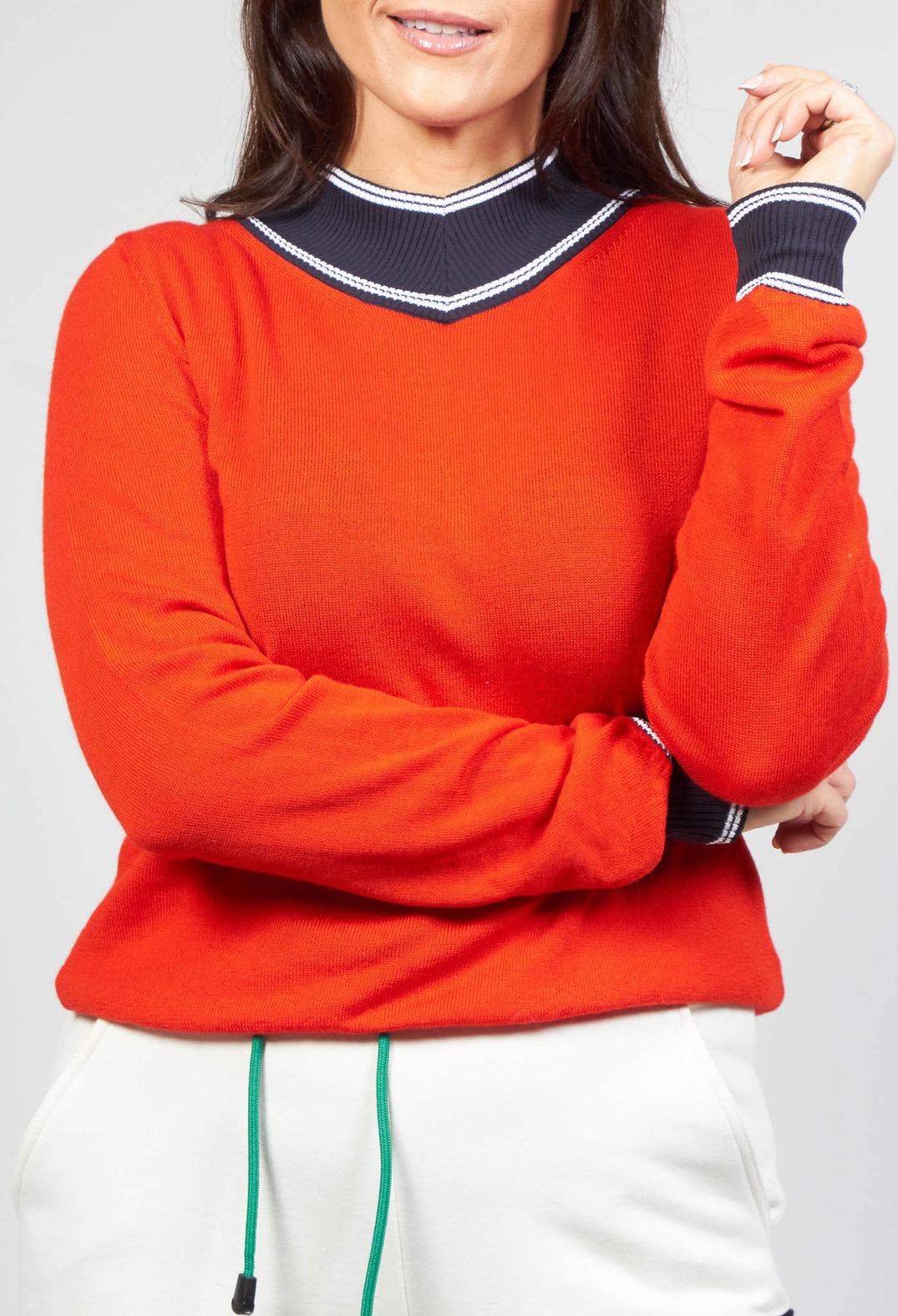 Fine Knit Jumper in Pirite Orange