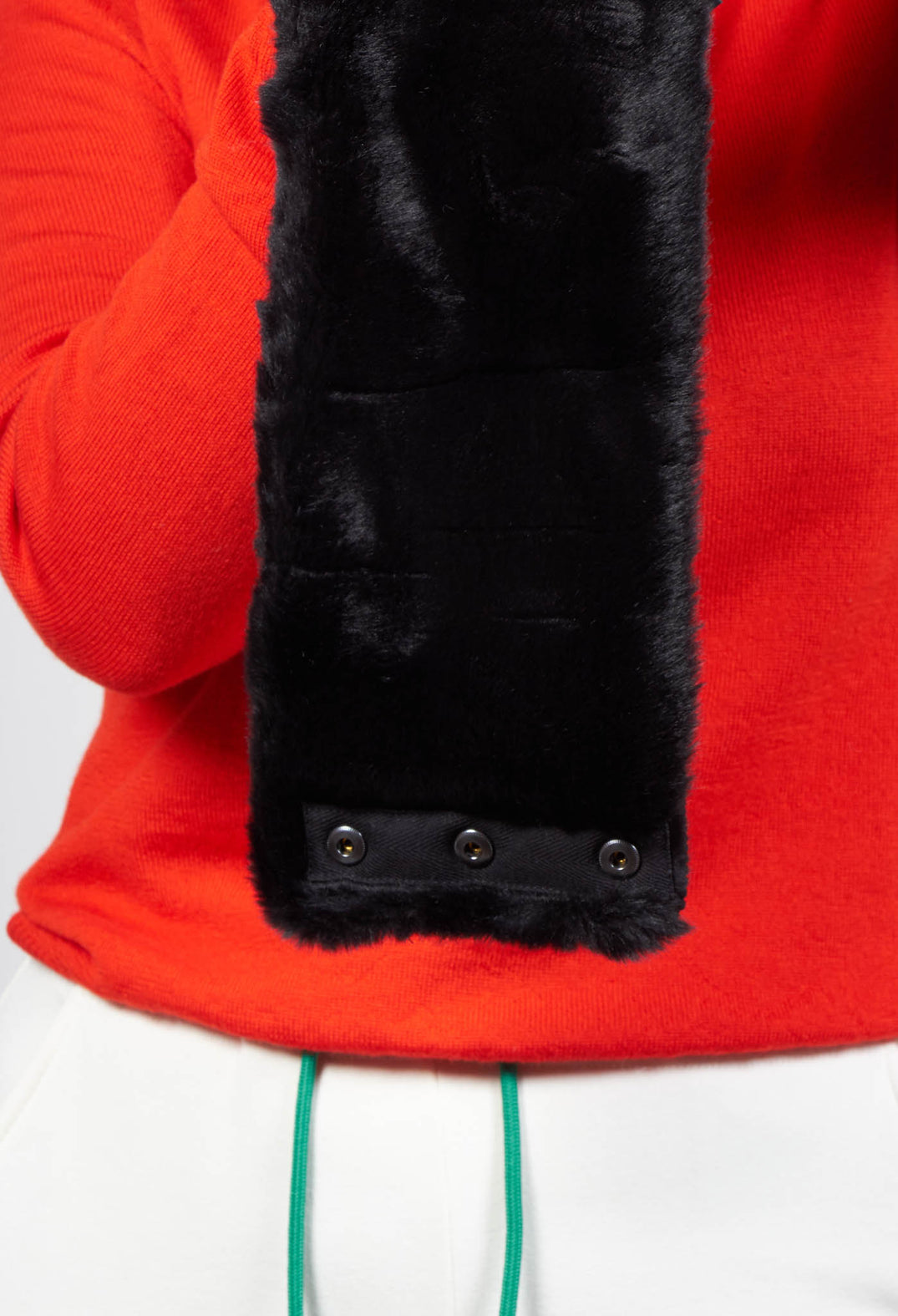 Faux Fur Snood in Molibdenite Black / Orange