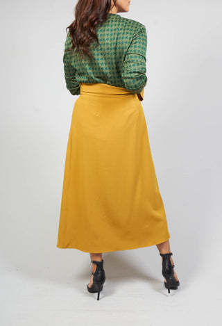 Pleated Skirt with Sash in Mustard
