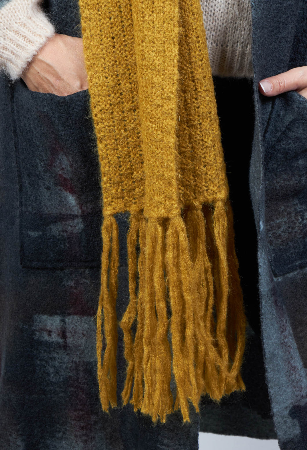 Knitted Scarf in Mustard