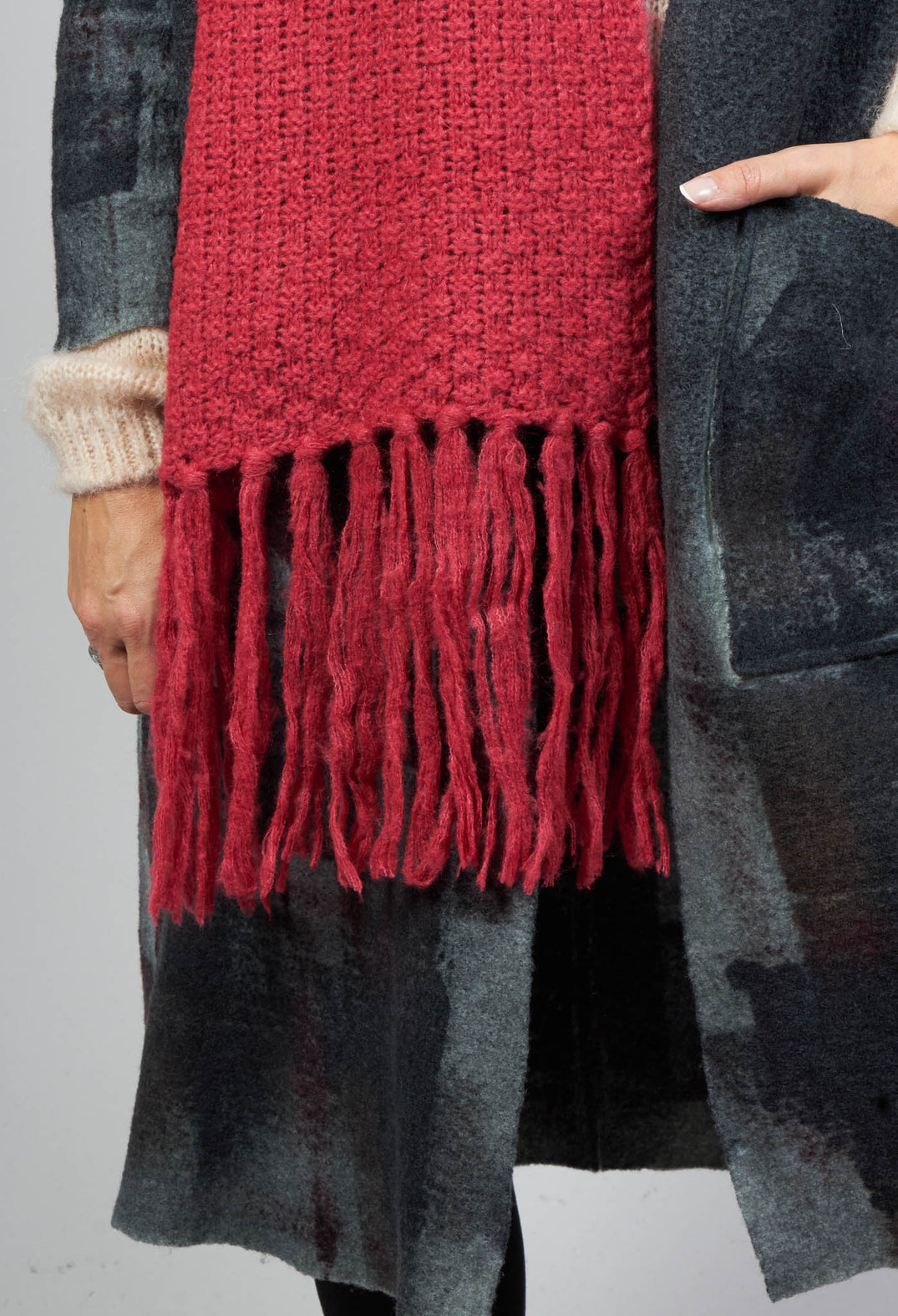 Knitted Scarf in Red