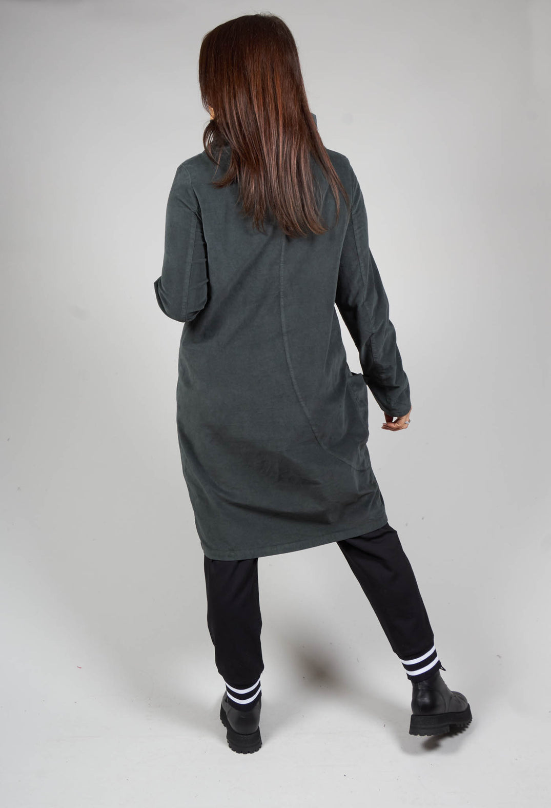 Suede Roll Neck Dress in Island