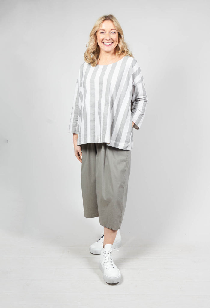 Striped T-Shirt in Light Grey
