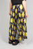 yellow pleated midi skirt