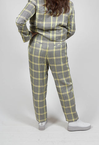 yellow check tailored trousers
