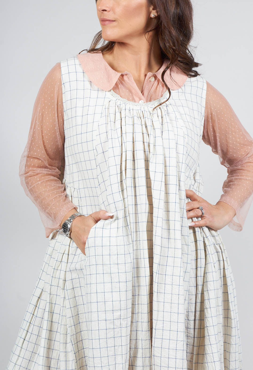 Line Dress in Flex Carreaux