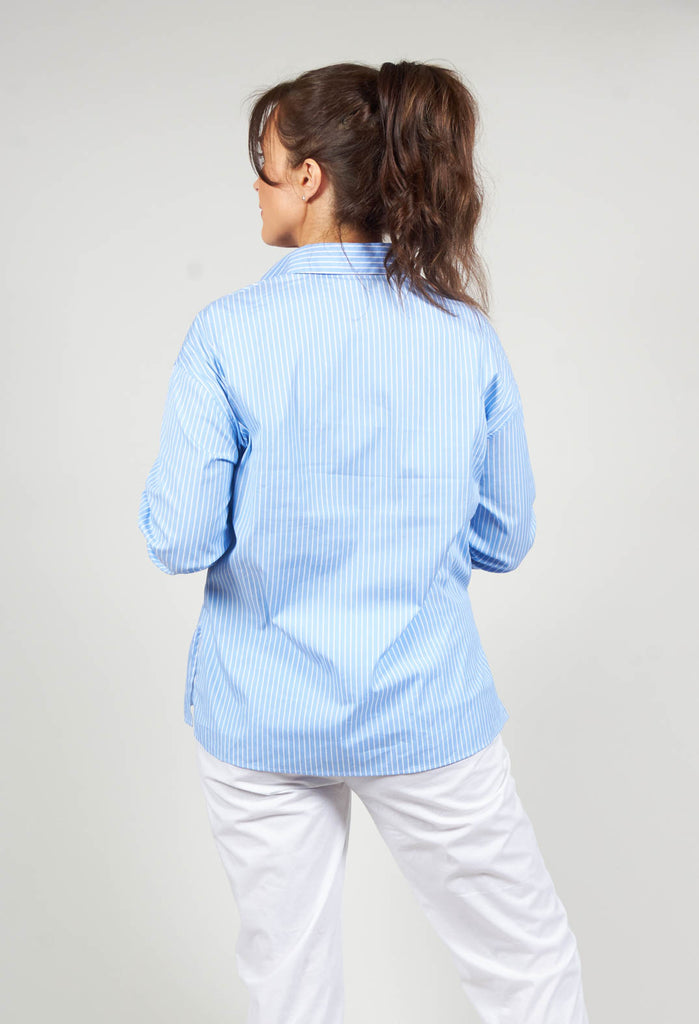 Poplin Shirt in Azzurro / Bianco