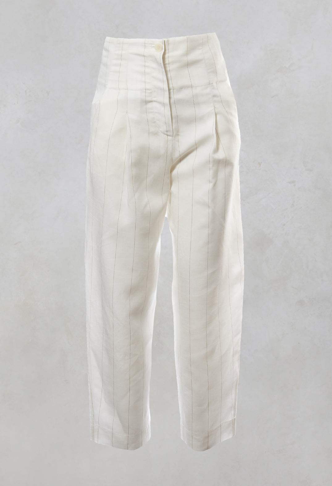 Pinstripe Trousers in Latte