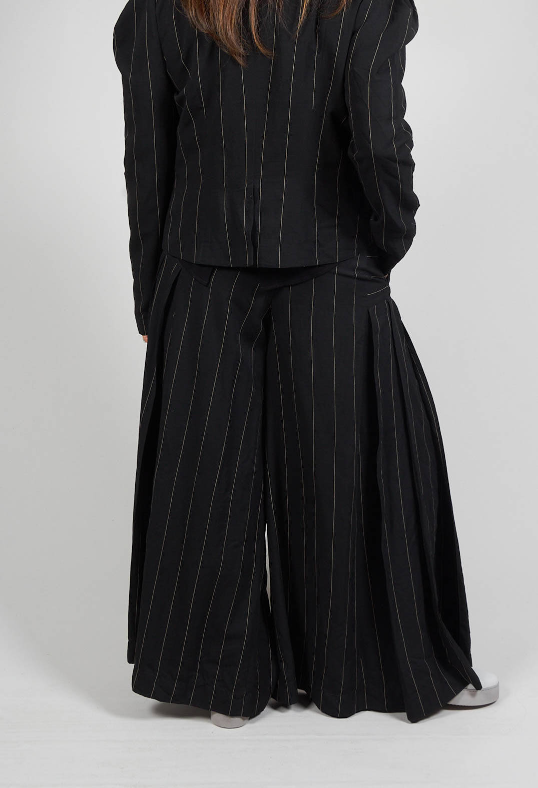 Pinstripe Trousers in Nero