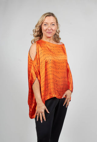 Printed Top in Orange Colourful