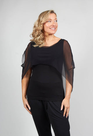 Wide Neck Top in Black